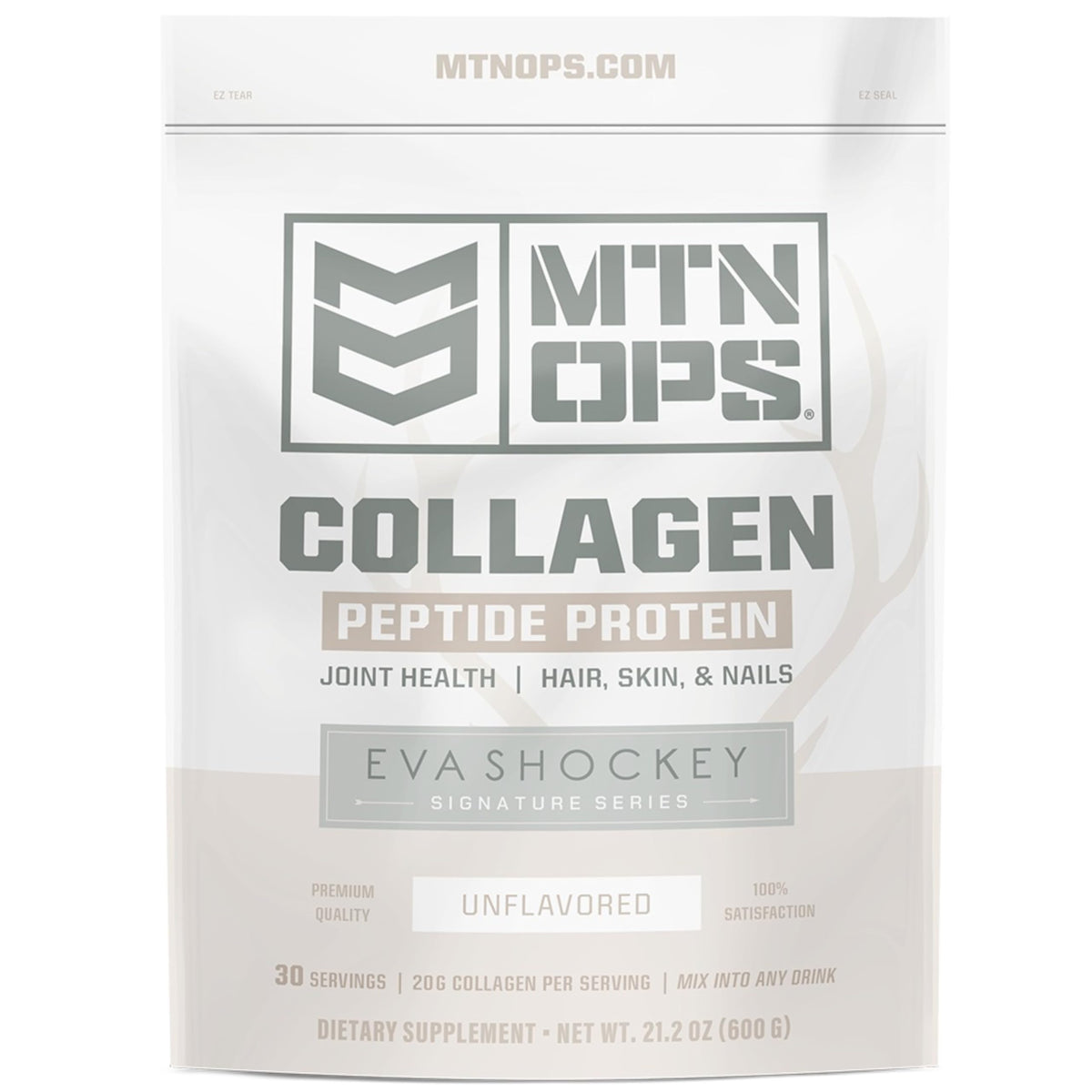 MTN OPS Colágeno con péptidos sin sabor en bolsa reutilizable para consumo diario