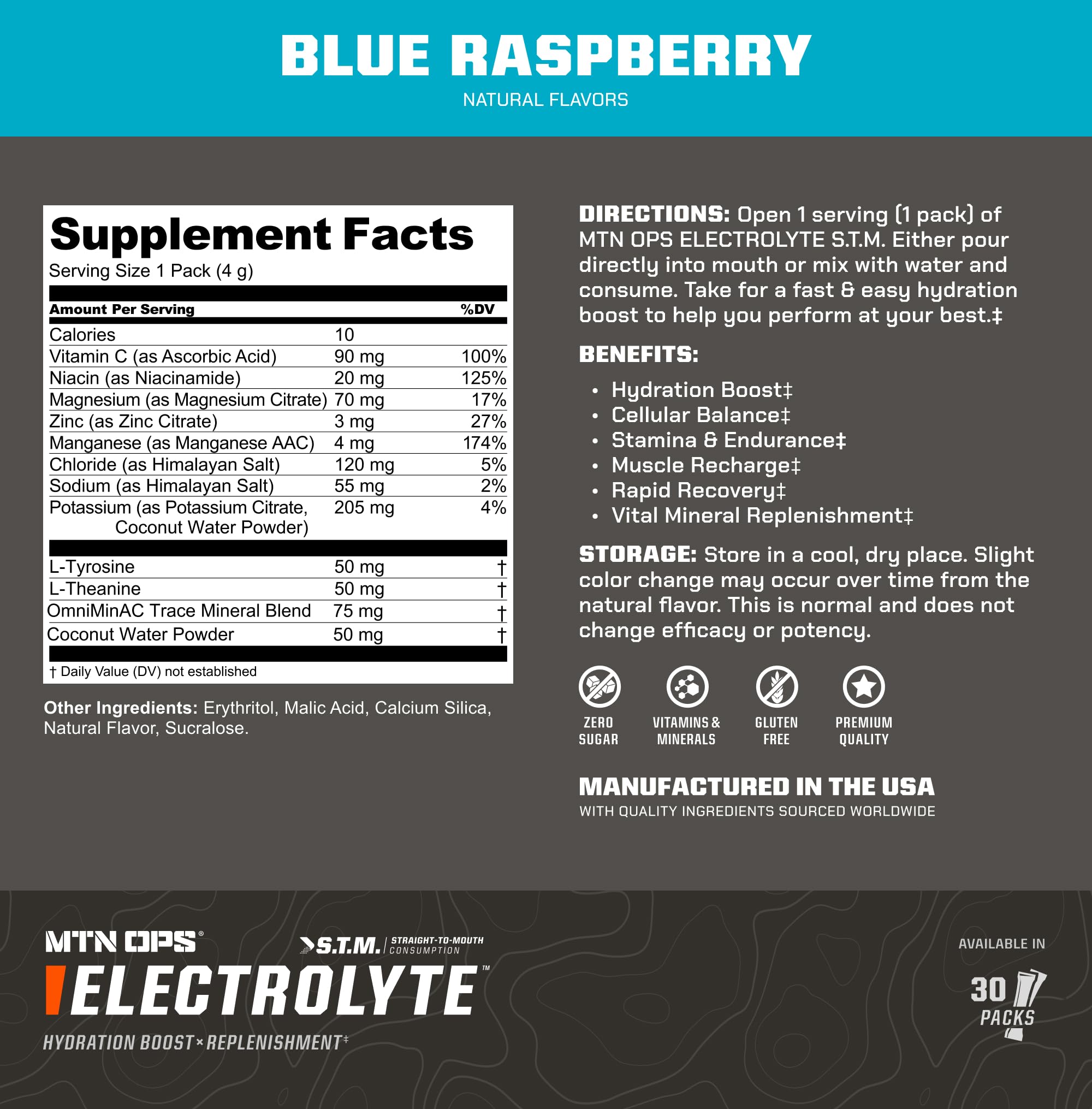 MTN OPS electrolitos sachets sin-azucar para dieta cetogénica