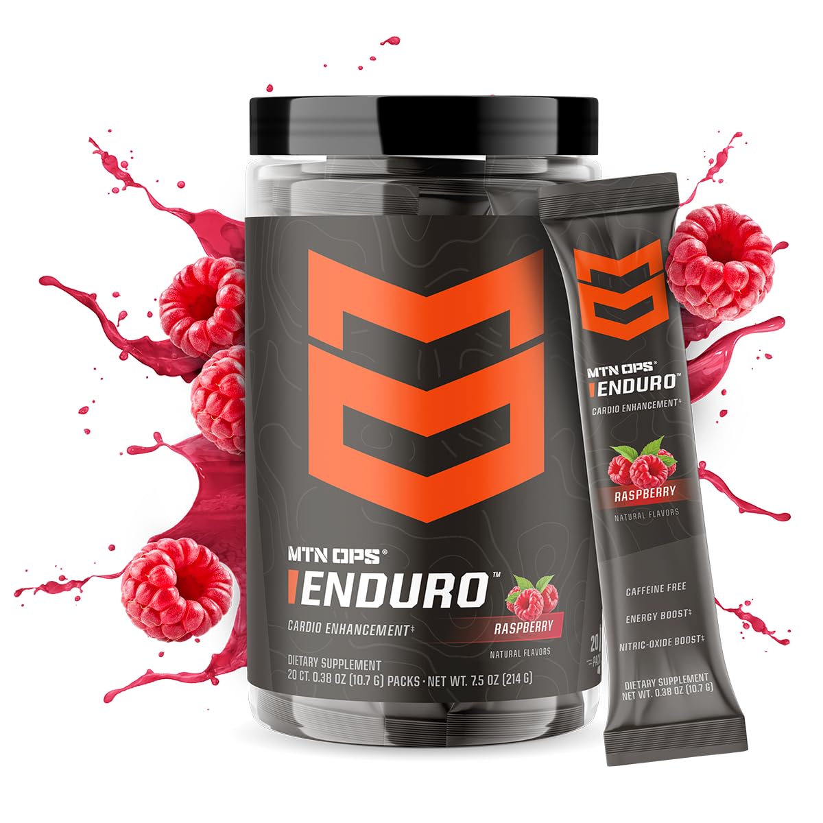 MTN OPS Enduro mezcla en agua con sabor frambuesa y fácil disolución