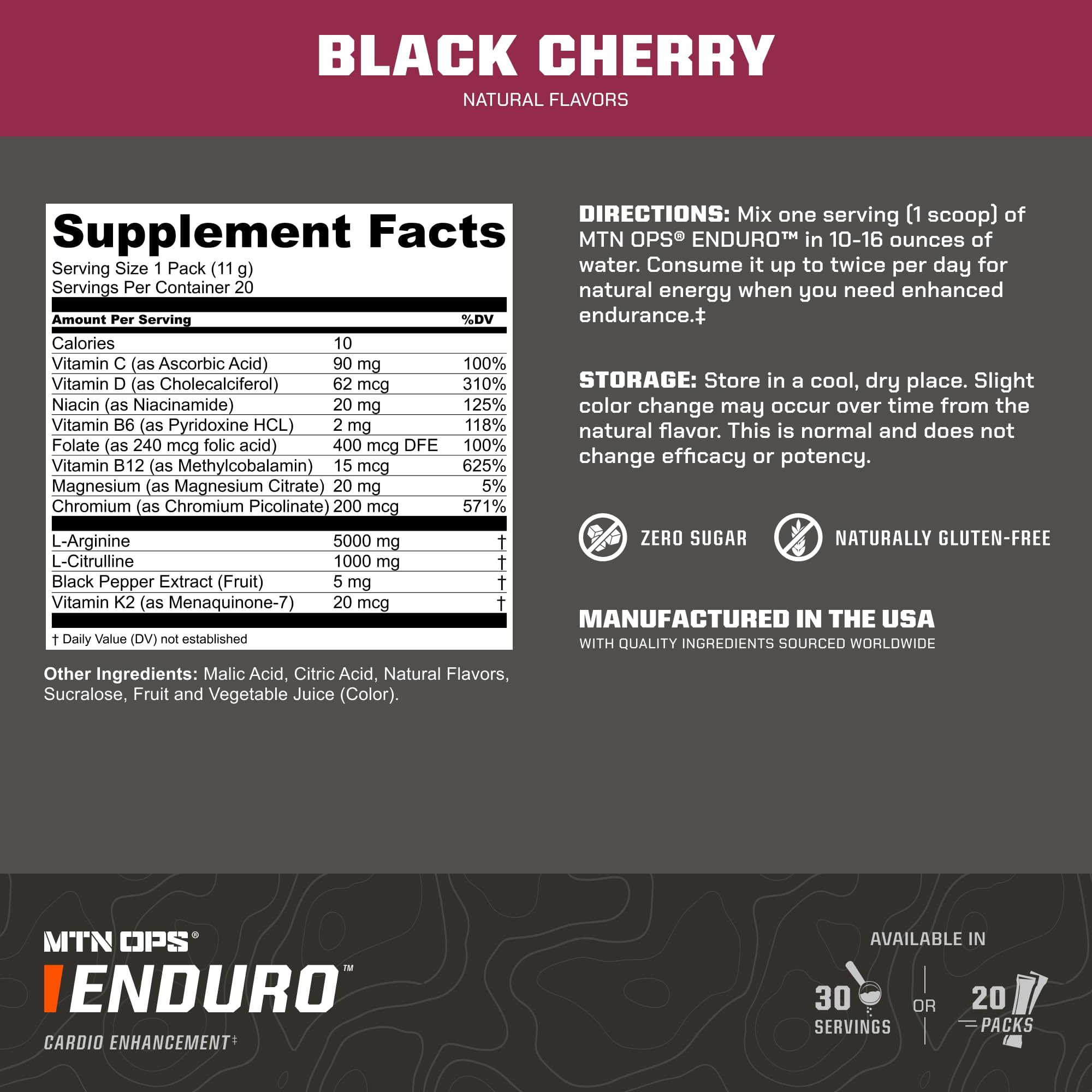 Mezcla MTN OPS Enduro en agua para una bebida preentrenamiento lista para consumir.