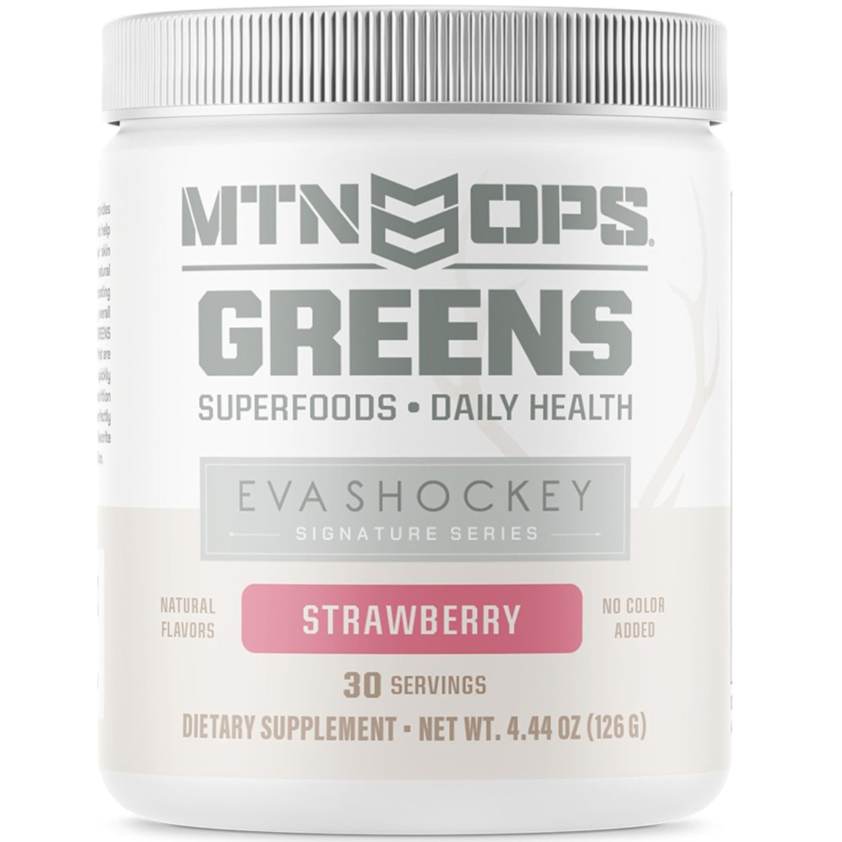 MTN OPS Greens en envase: fácil de almacenar para uso diario.