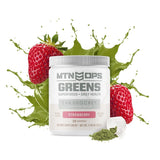 MTN OPS Greens mezclado en agua: ingesta rápida de nutrientes.