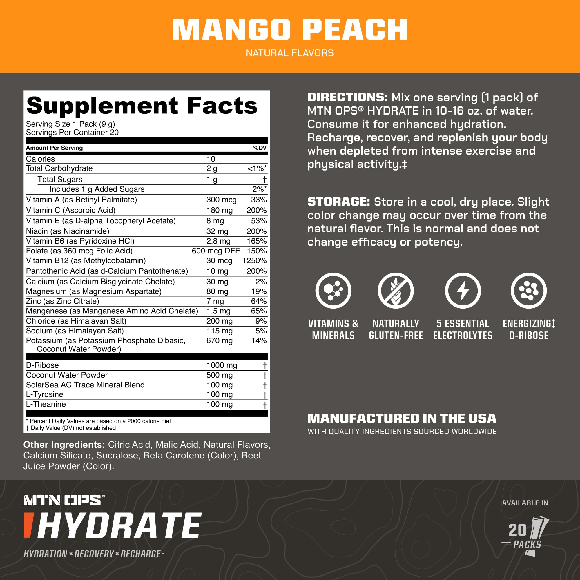 MTN OPS Hydrate: envase portátil para hidratarte en cualquier lugar.