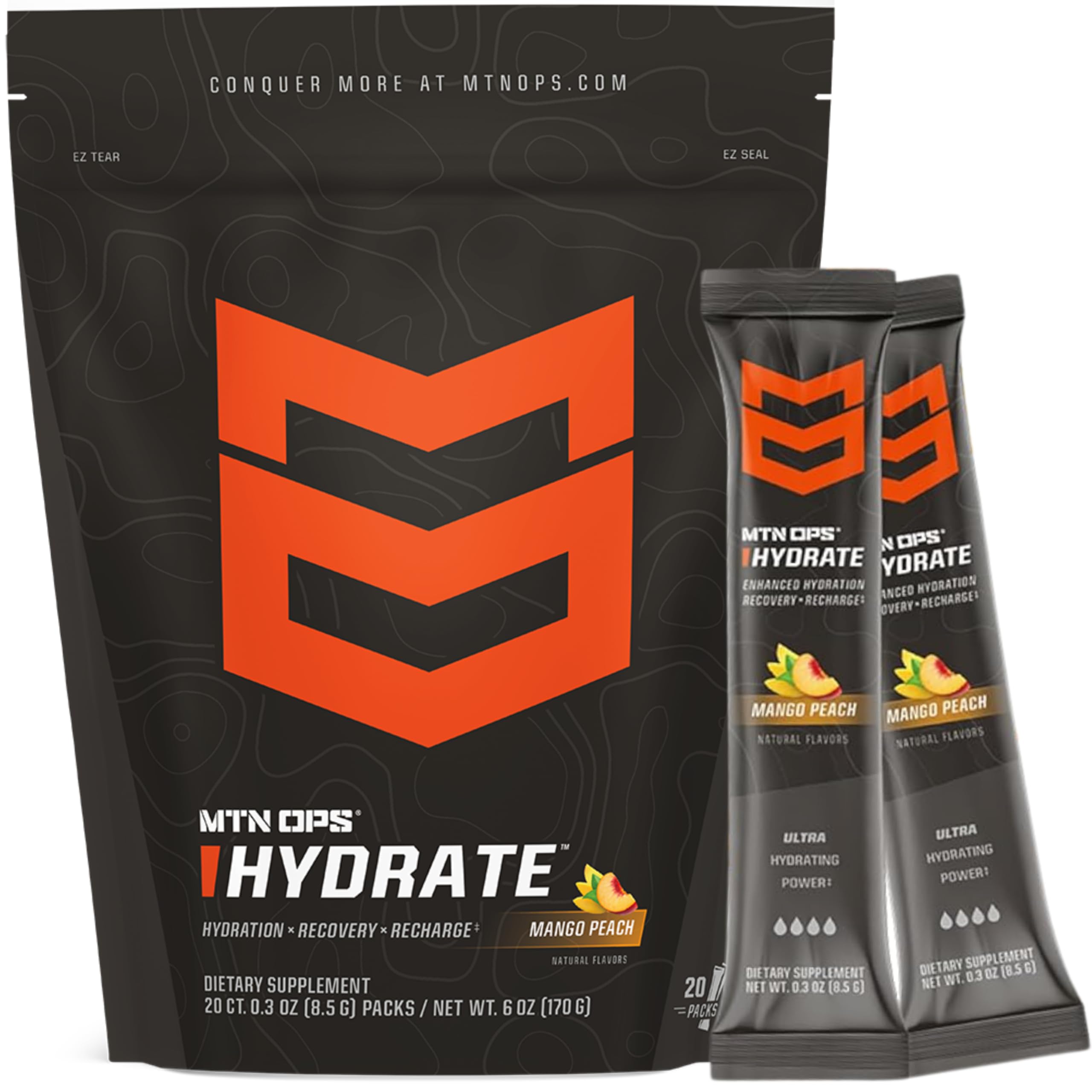 MTN OPS Hydrate: polvo de electrolitos para hidratación eficiente durante entrenamientos.