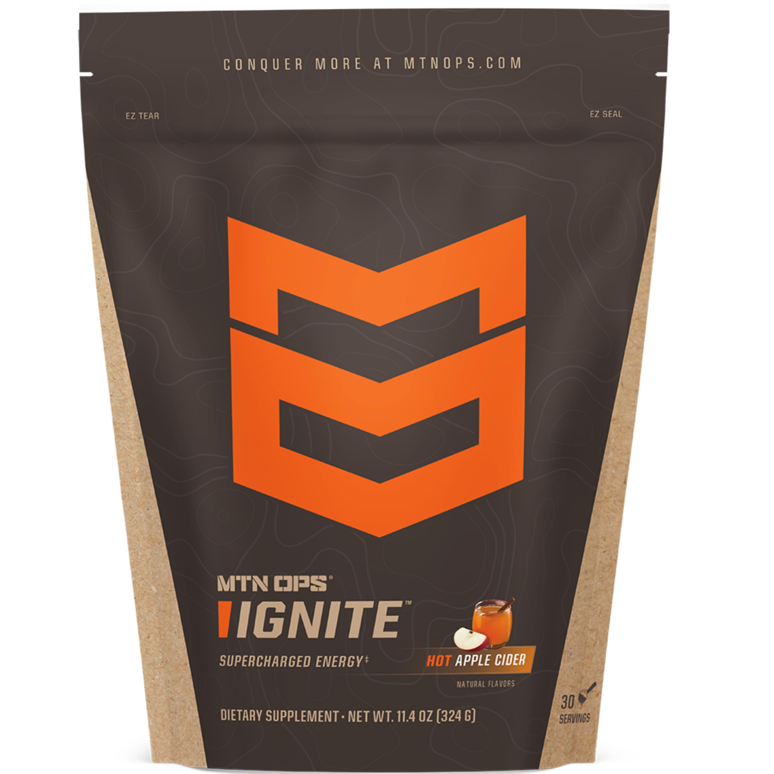 MTN OPS Hot Ignite en taza de café instantáneo para energía sostenida