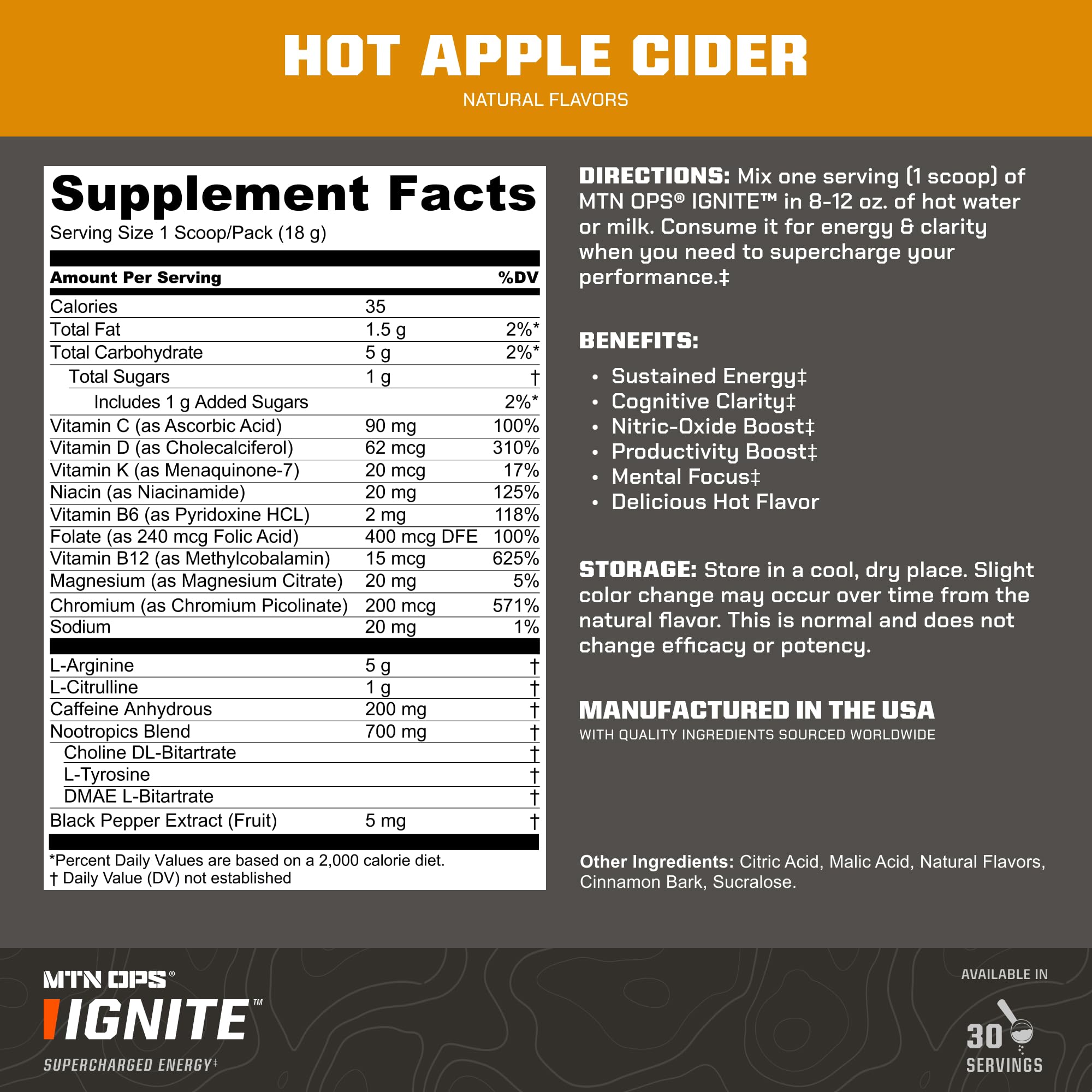 Cucharada midiendo polvo de MTN OPS Hot Ignite