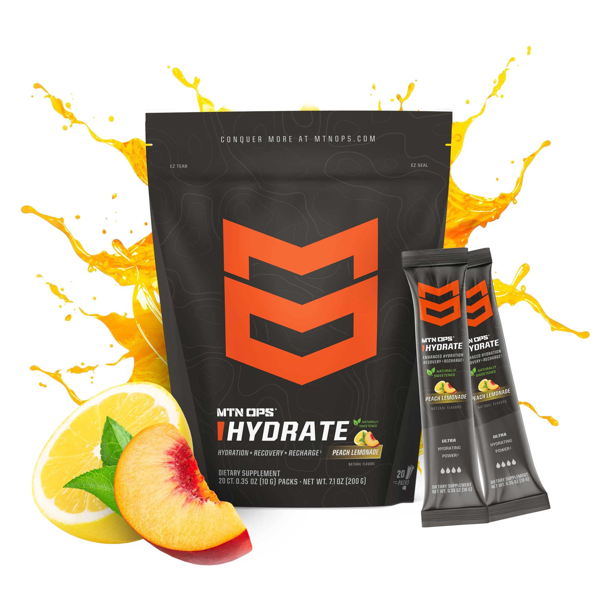 MTN OPS Hydrate polvo en vaso, mezcla fácil para rendimiento deportivo