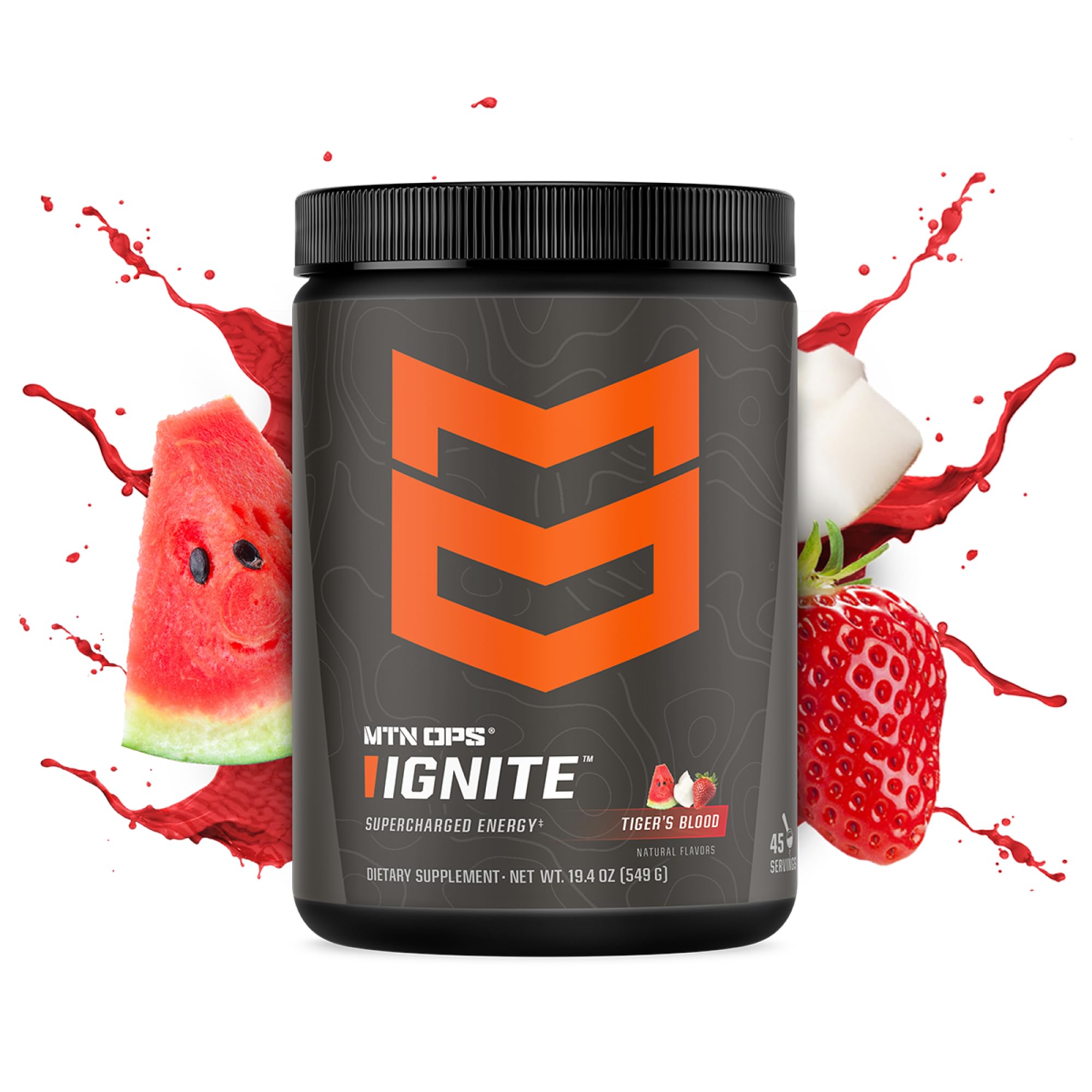 MTN OPS Ignite: vaso con bebida para enfoque durante el entrenamiento.