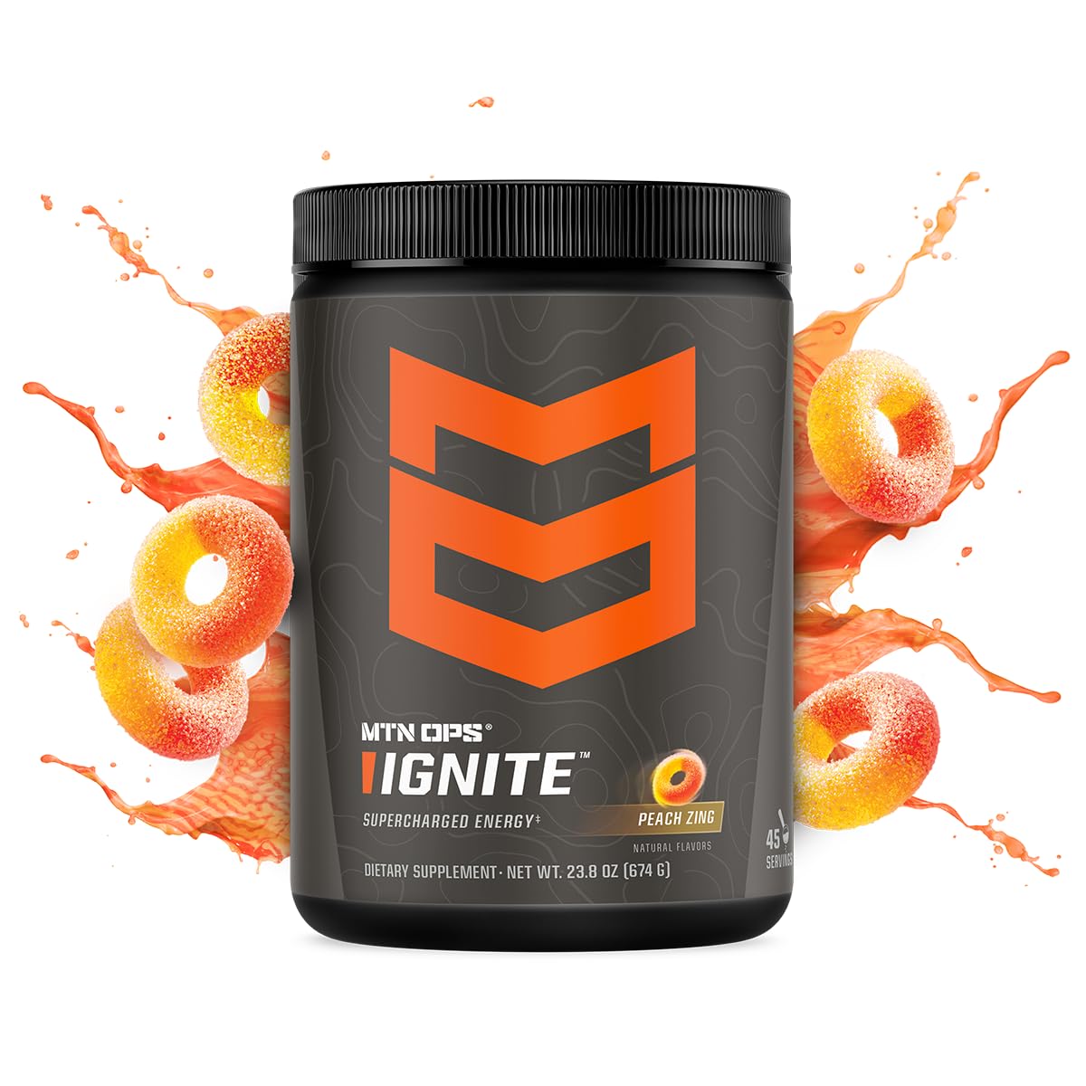 MTN OPS Ignite cuchara-medida señala la porción ideal para dosis rápidas.