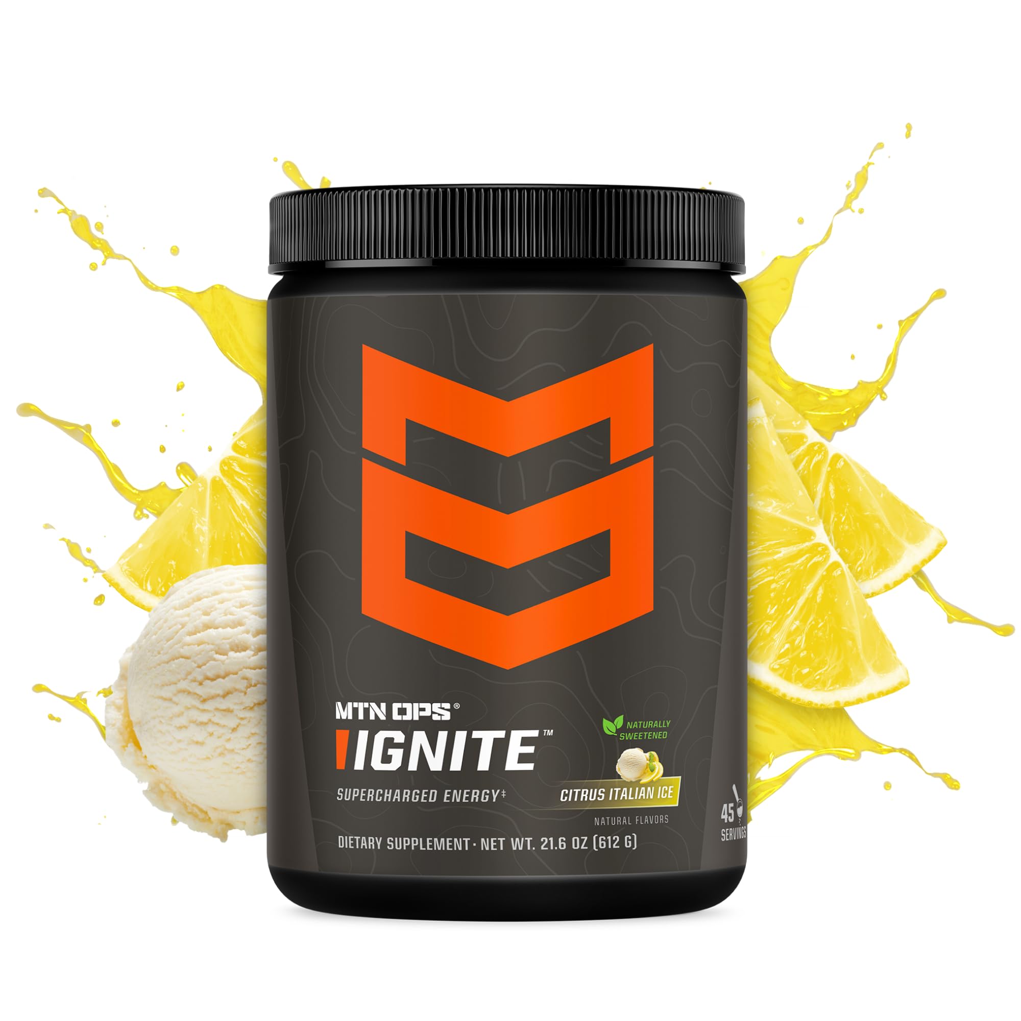MTN OPS Ignite, cuchara medidora lista para medir la dosis.