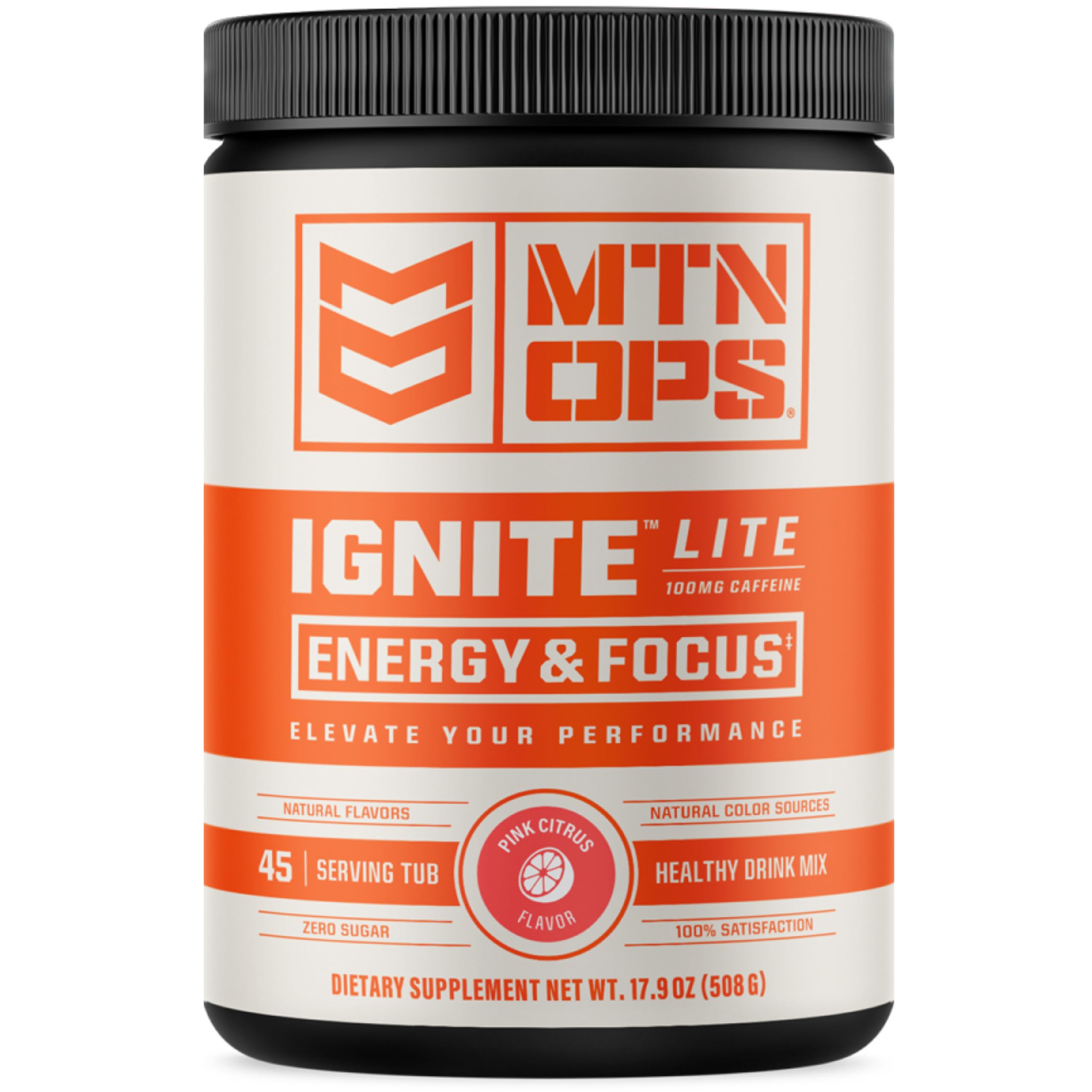 MTN OPS Ignite Lite rosa cítrico cucharada para empezar el día con energía