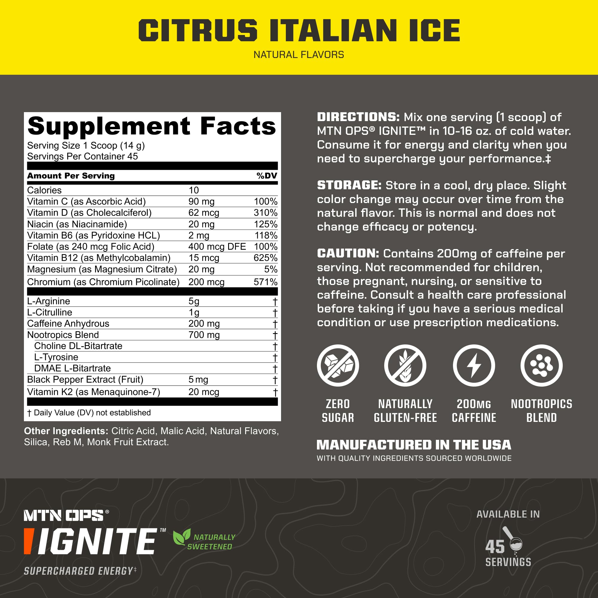 Mezclando MTN OPS Ignite con agua para obtener energía rápida.