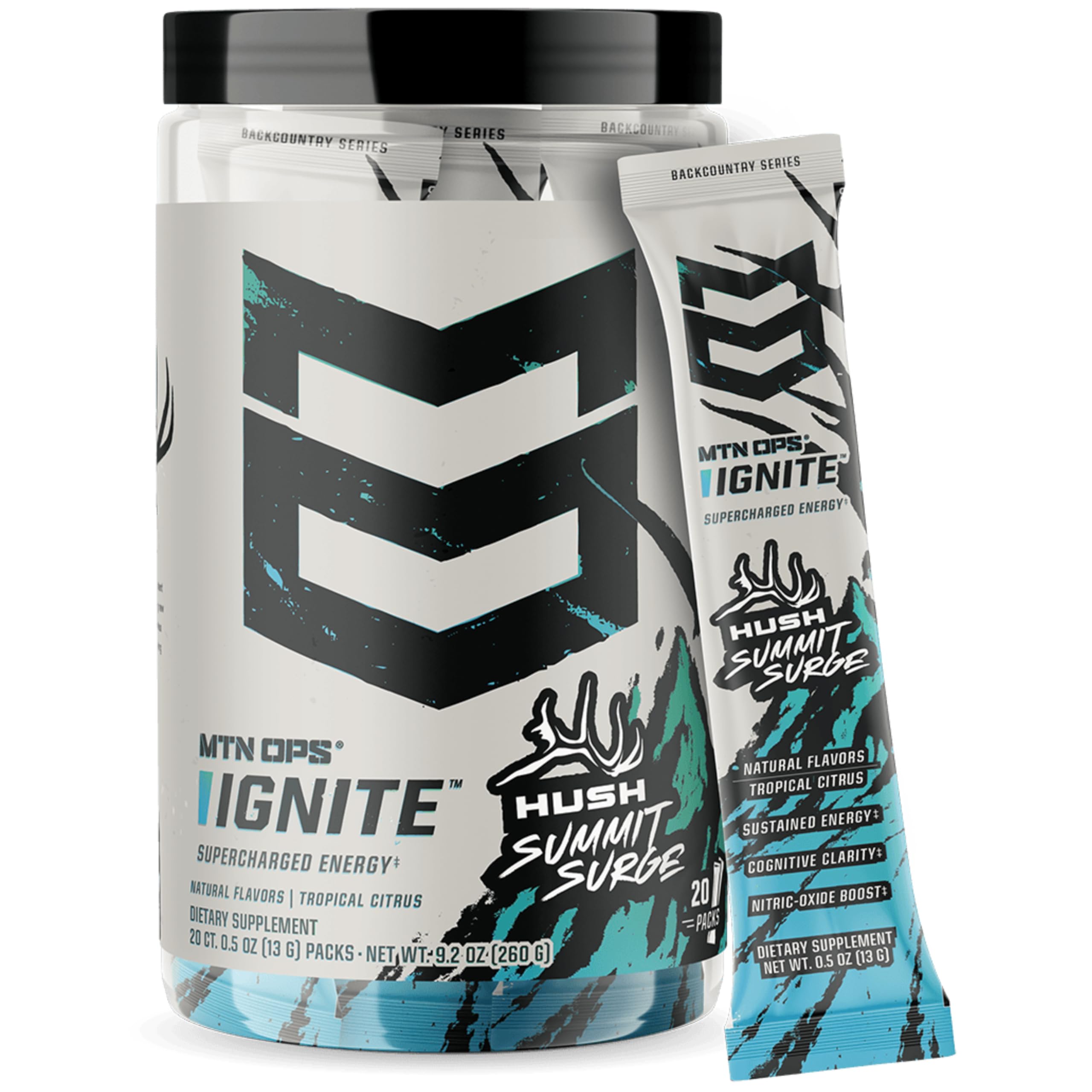 MTN OPS Ignite polvo de cafeína 200 mg para energía sostenida