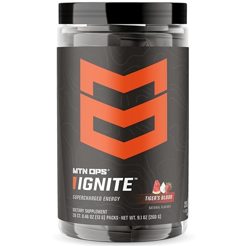 MTN OPS Ignite polvo energizante sin azúcar envase portátil para llevar