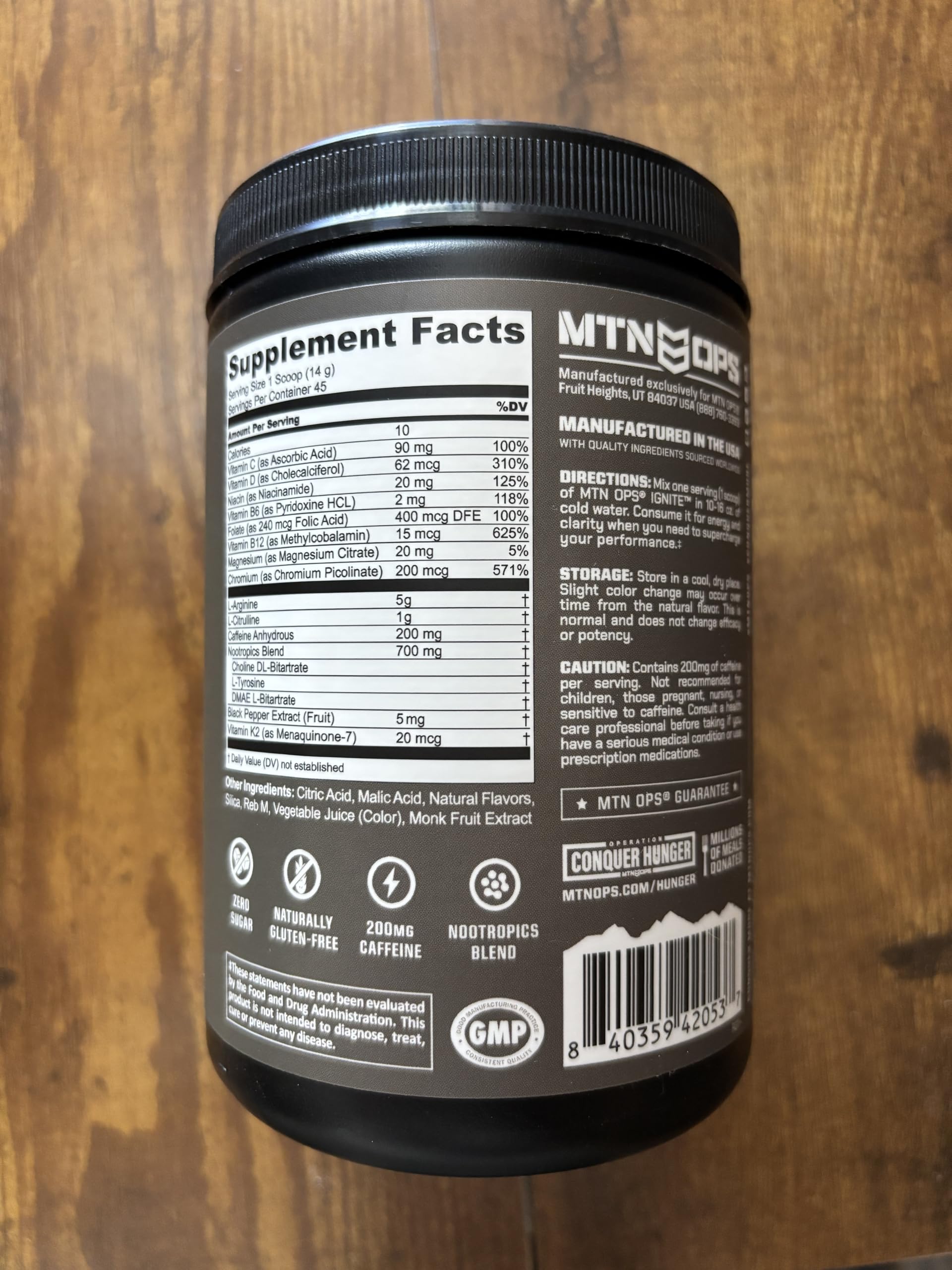 MTN OPS Ignite preparación pre-entrenamiento energizante