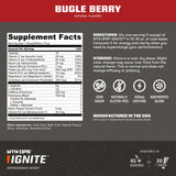 MTN OPS Ignite Sin Azúcar, vaso con bebida lista para tomar, sabor Bugle Berry.