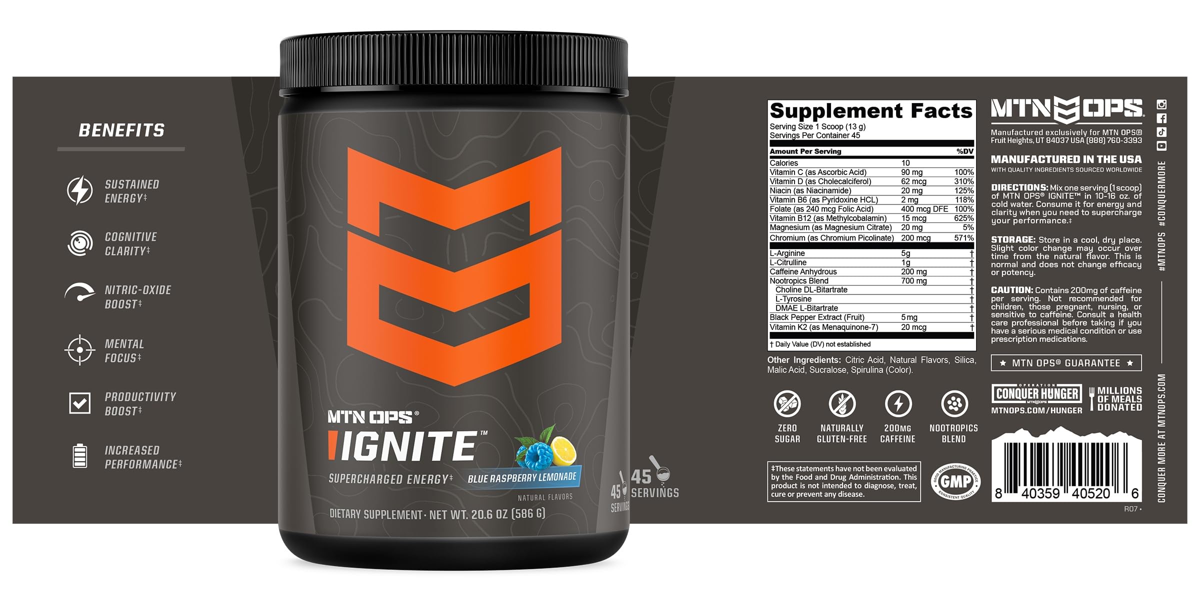 MTN OPS Ignite opción sin azúcar para quienes cuidan su ingesta.