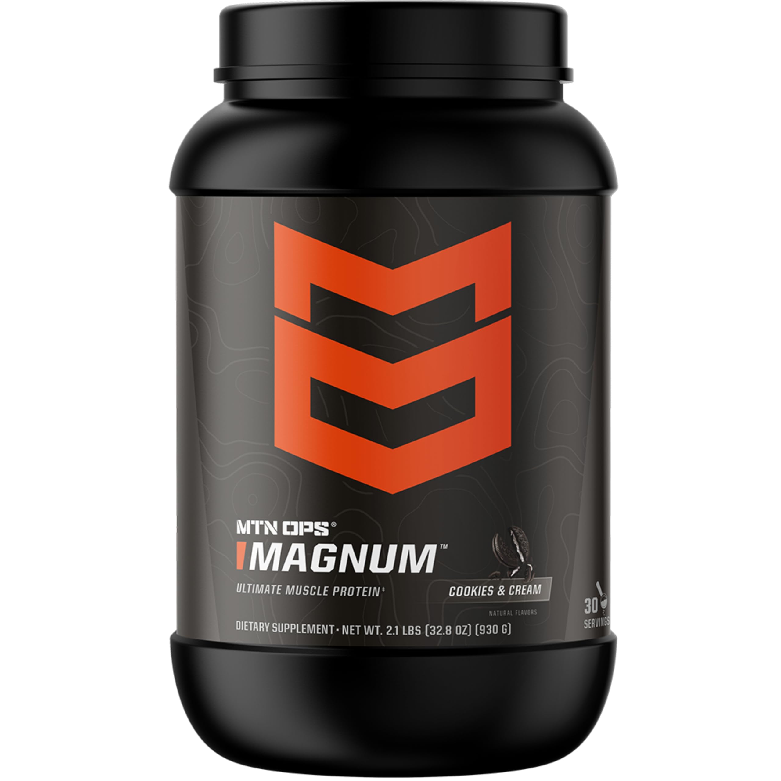MTN OPS Magnum botella-proteina-cookie-crema, ideal para consumo rápido tras entrenar.