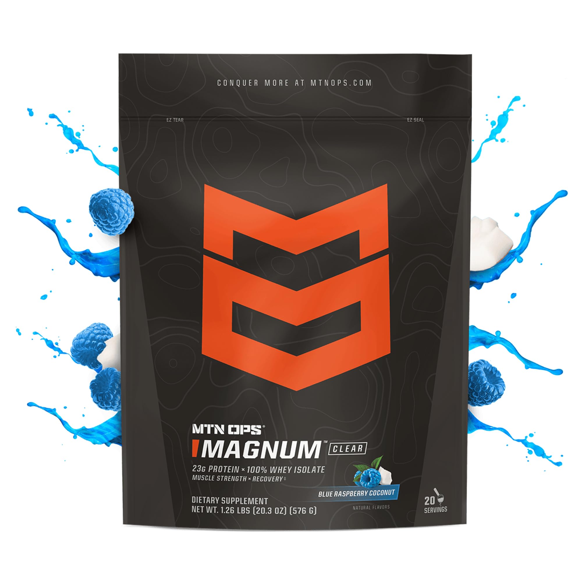 MTN OPS Magnum Clear Whey scoop: porción precisa para batidos ligeros.