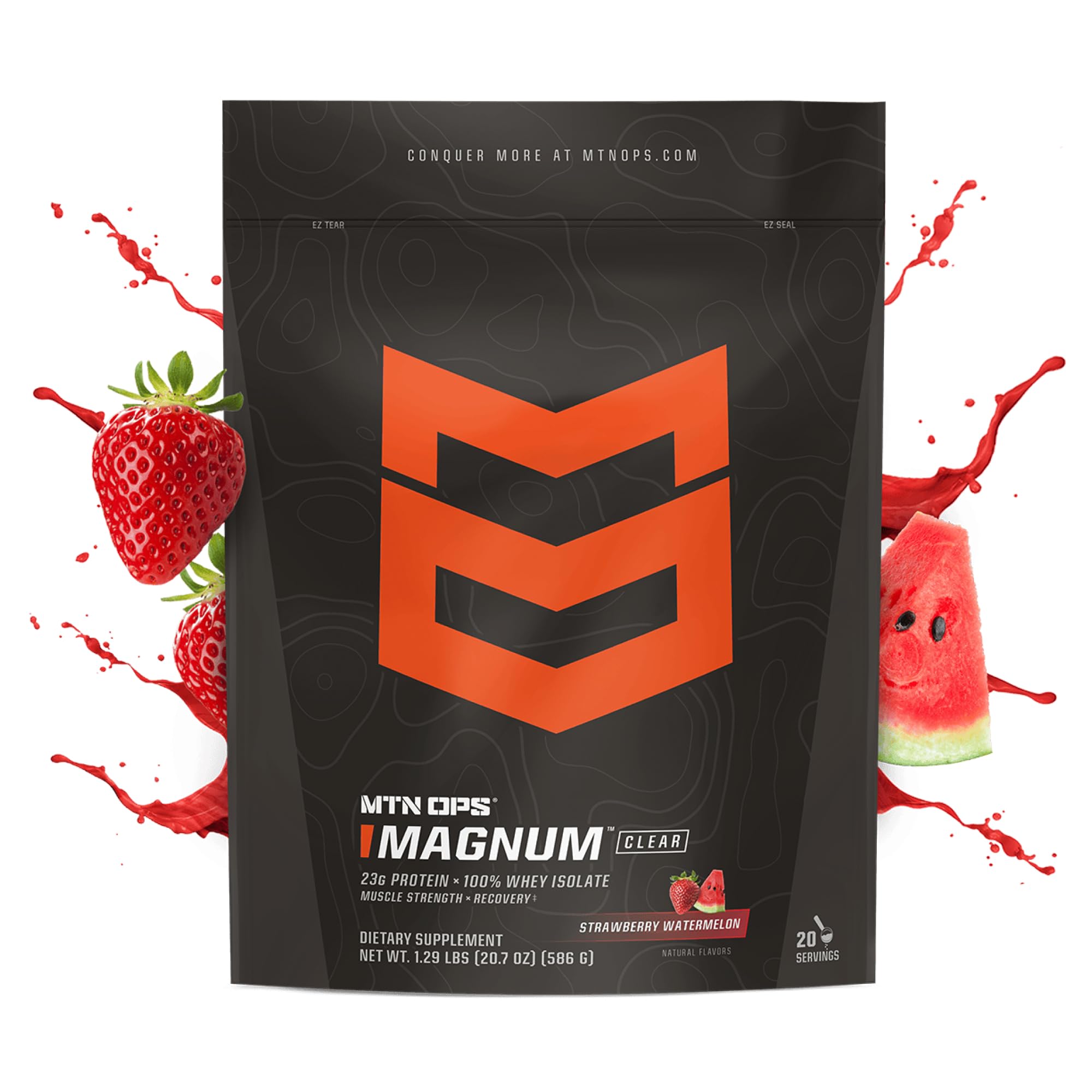 MTN OPS Magnum Clear Whey shaker, mezcla fácil para batidos sin grumos.