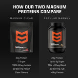 MTN OPS Magnum Clear Whey sin azúcar, bajo en calorías para dietas bajas en carbohidratos.