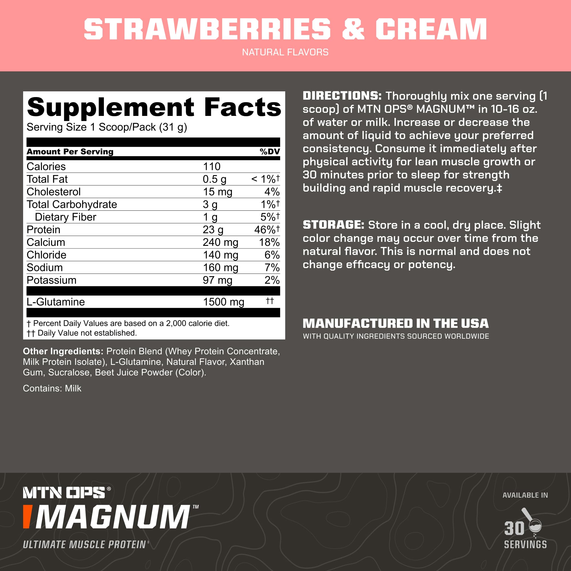 Pote MTN OPS Magnum, proteína aislada para músculos magros y definidos.