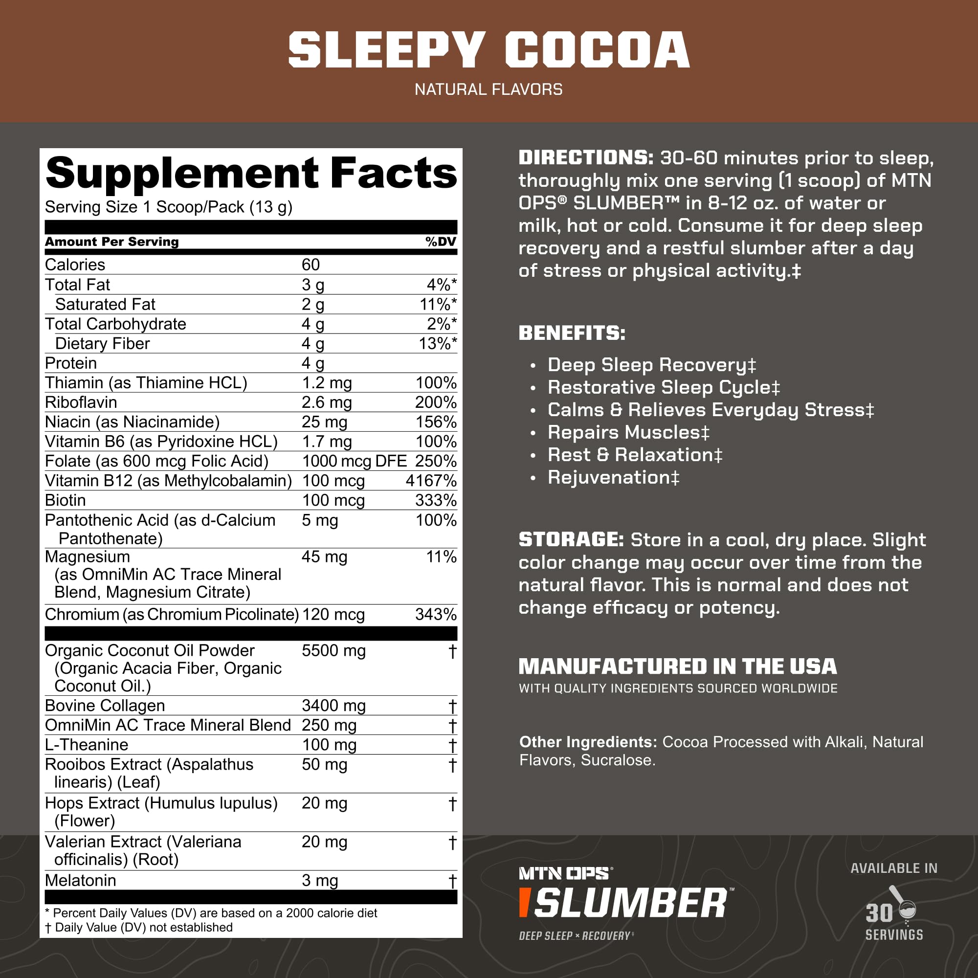  MTN OPS Slumber cuchara medidora para dosis precisa antes de acostarte.