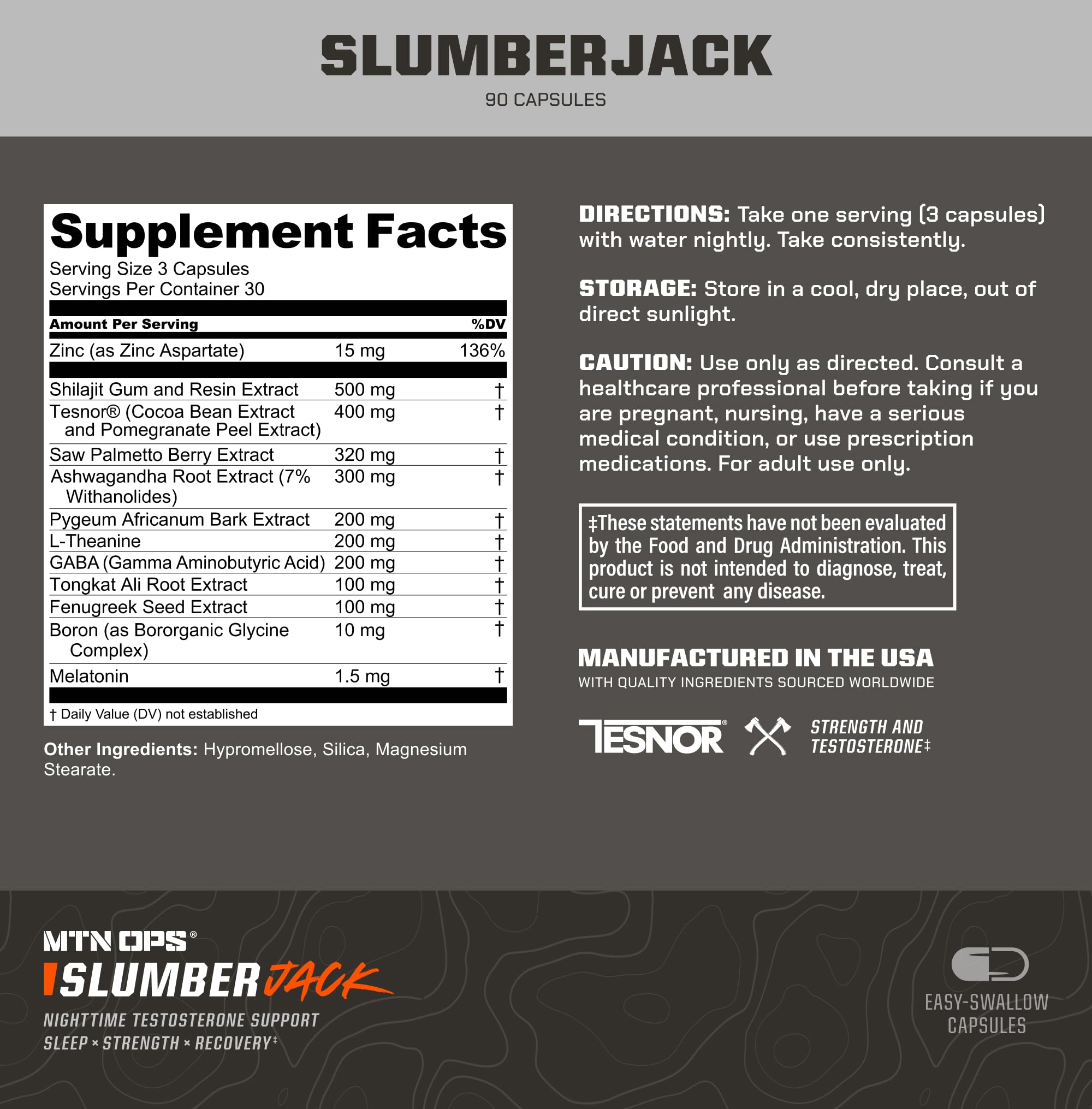 MTN OPS Slumber Jack, tapa de botella, previene fugas y mantiene la dosis estable.