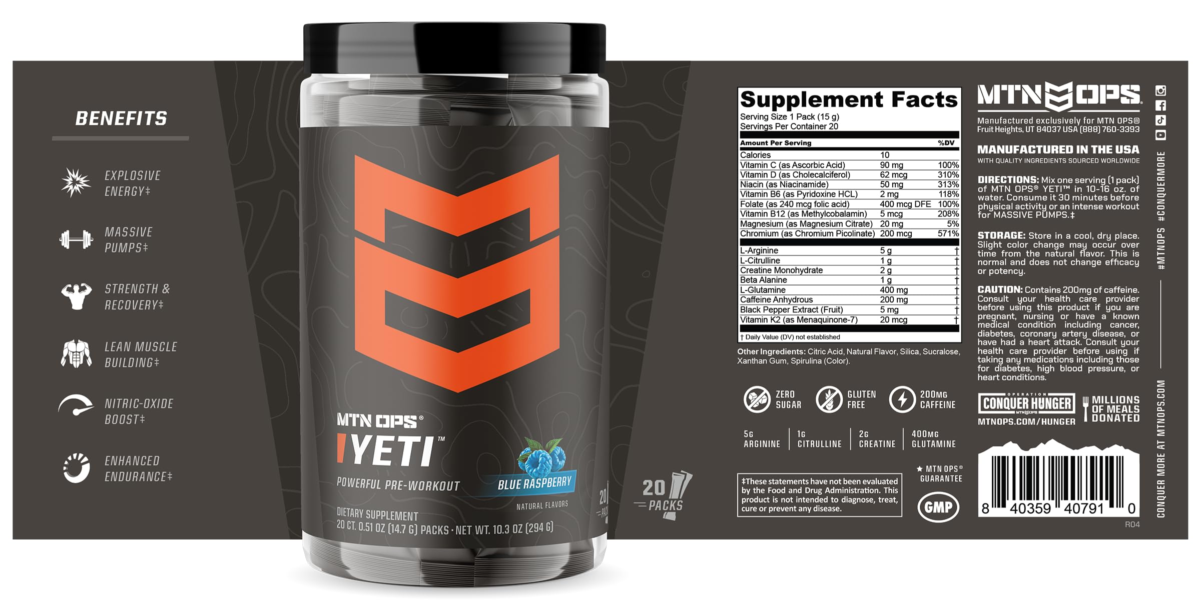 MTN OPS Yeti mezcla suave, sin grumos en cada sorbo.