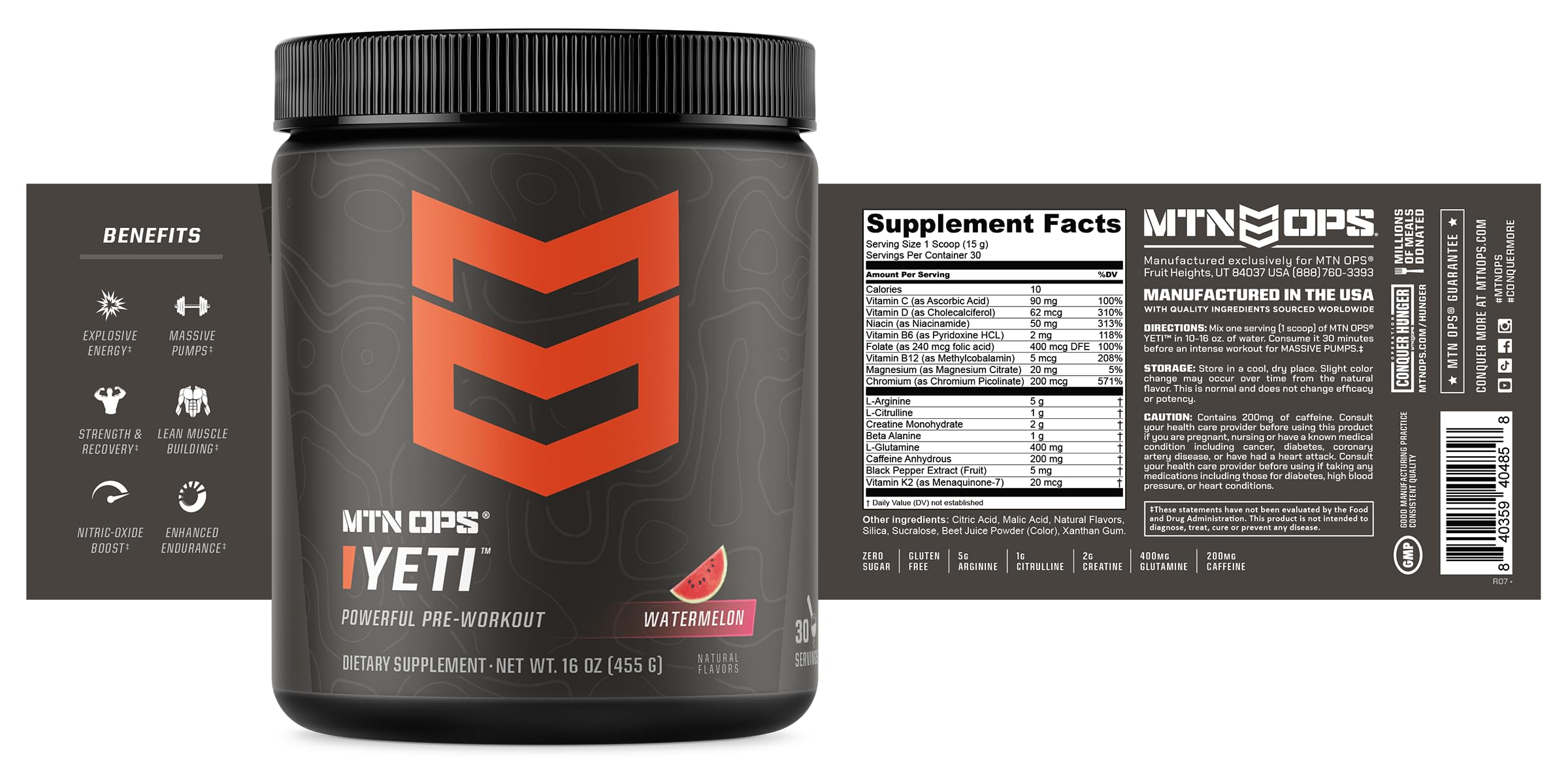 MTN OPS Yeti lista para consumir antes de sesión de HIIT