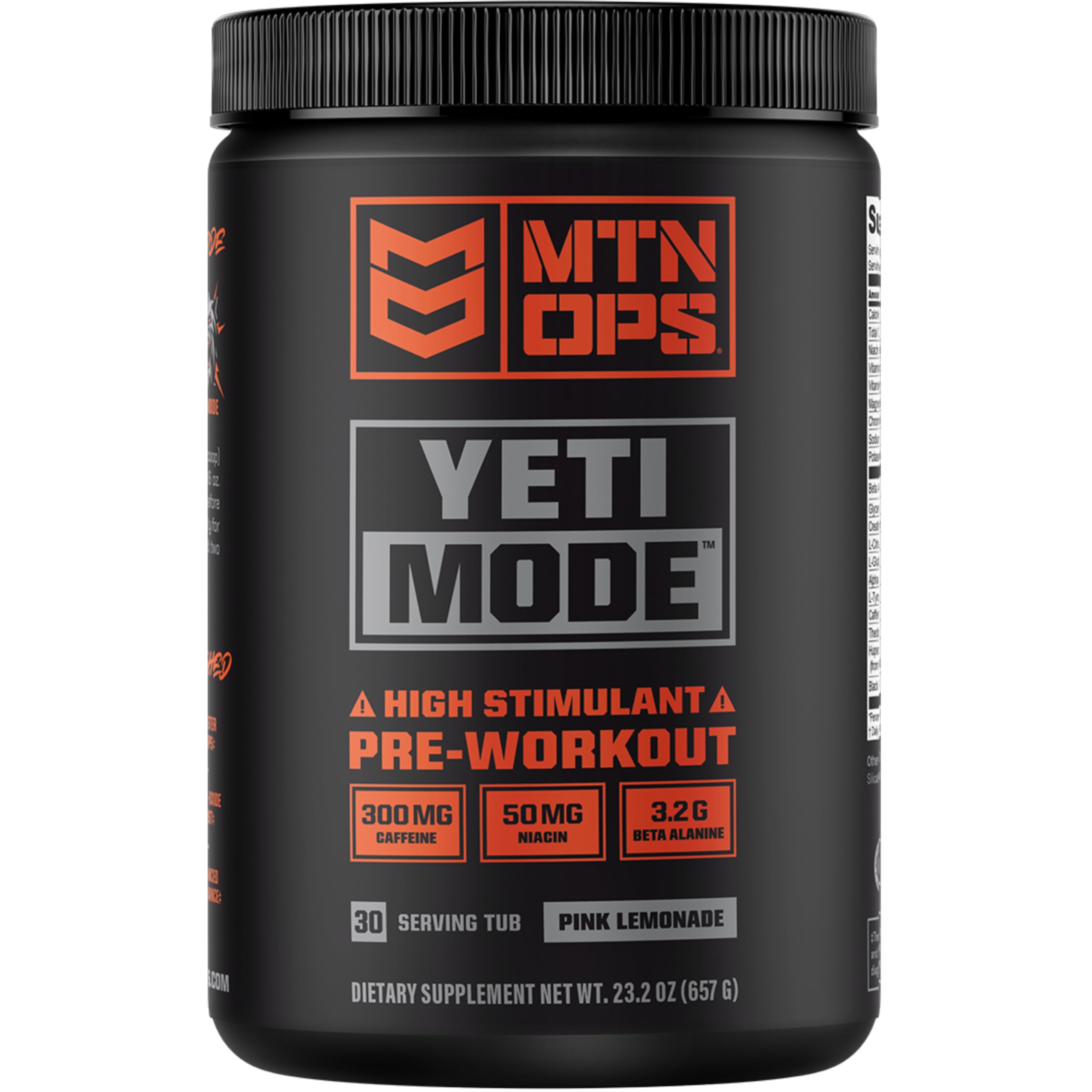 MTN OPS YETI MODE en tubo de 30 porciones para entrenamientos intensos.