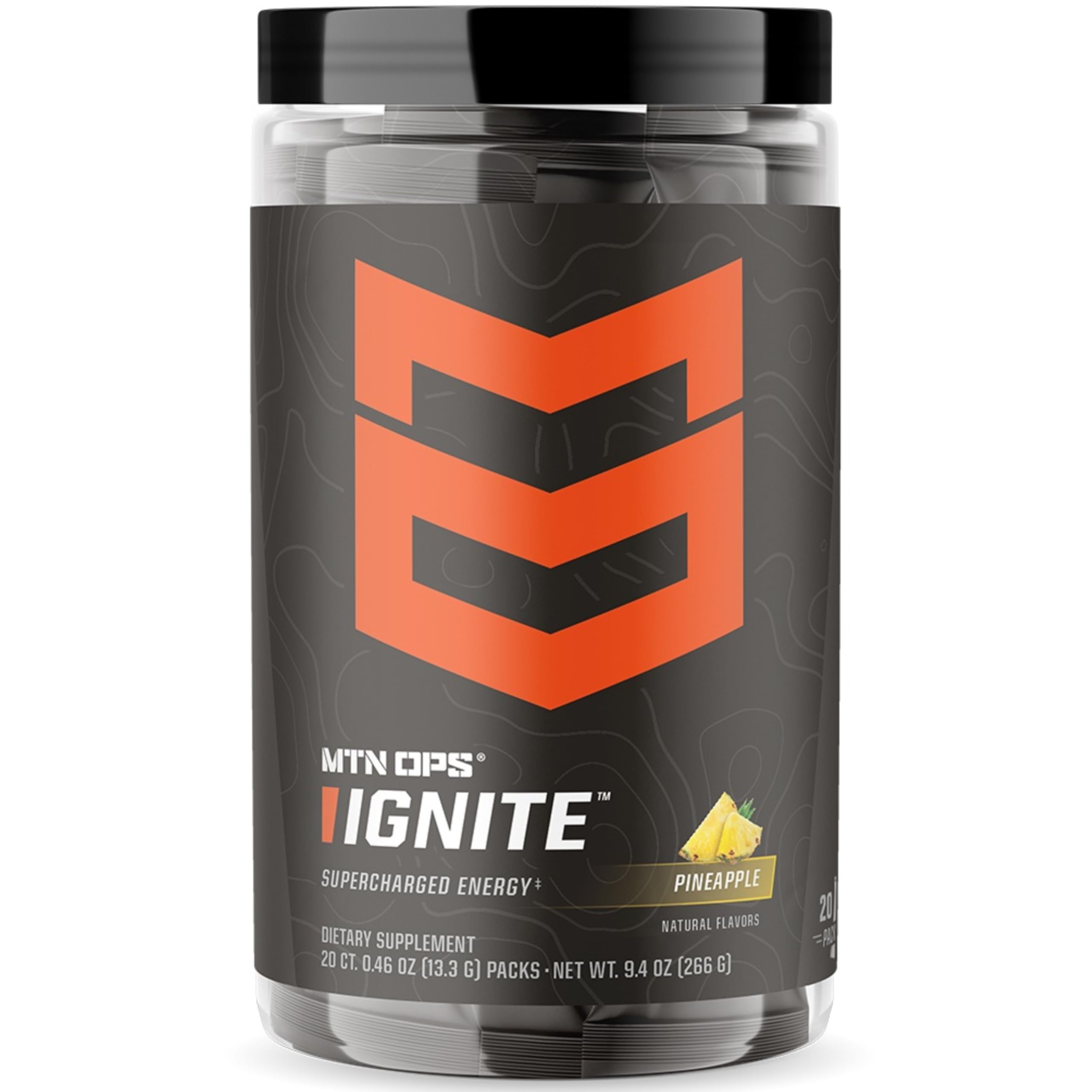 MTN OPS Ignite polvo energizante sabor piña crush para recargar energía