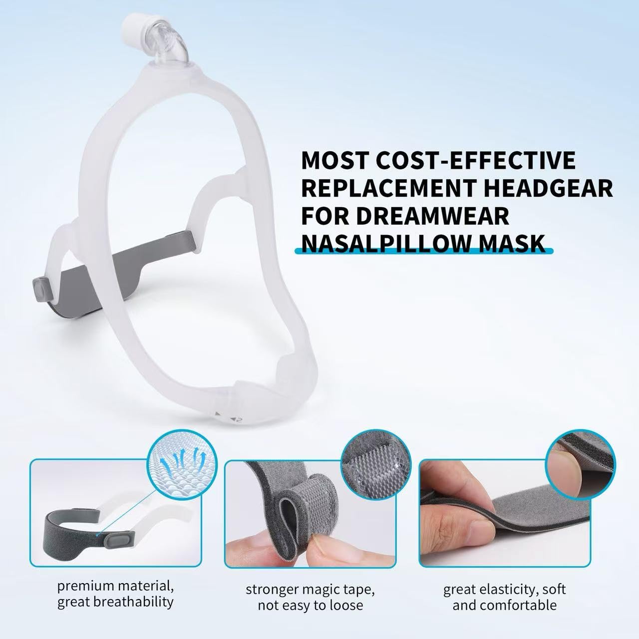 MTSXDYT DreamWear: correa de cabezal suave para piel sensible.