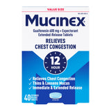 Mucinex 12 horas tableta bi-capa: alivio prolongado de la congestión torácica