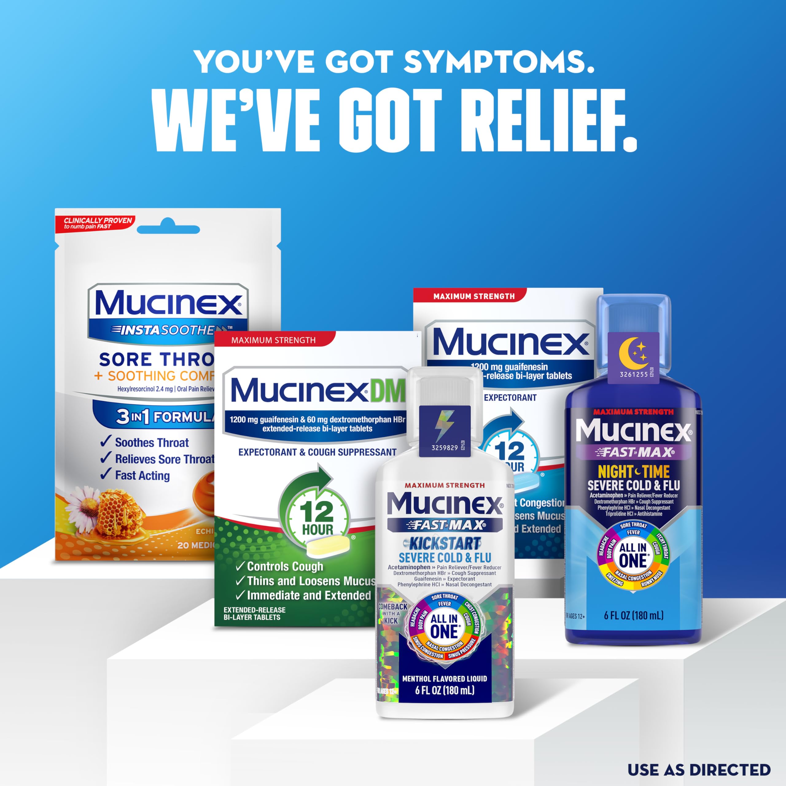 Mucinex 12 Horas blister de tabletas listo para llevar.