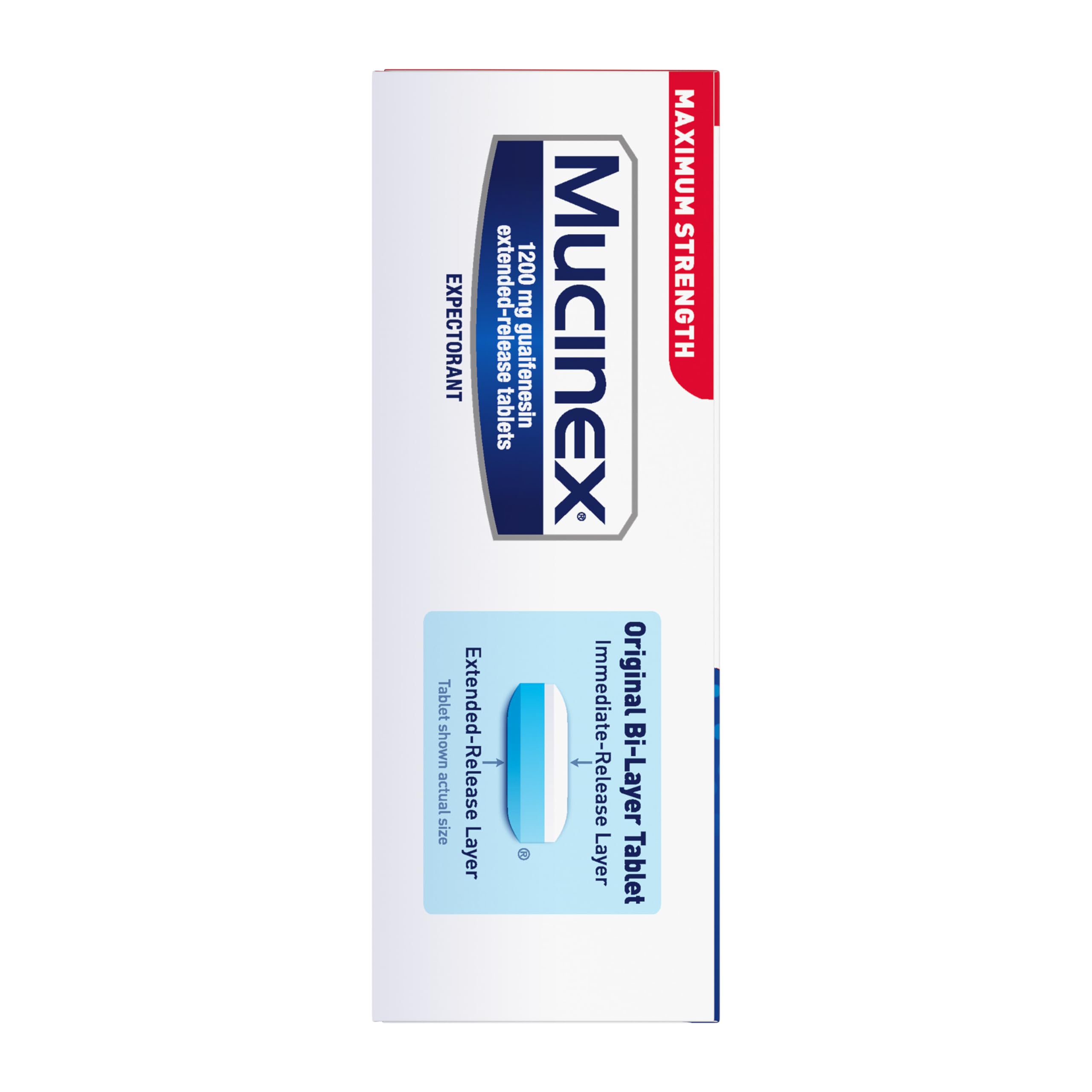 Mucinex 12 Horas caja frontal para uso diario de adultos.