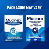 Presentación de 20 tabletas en caja de Mucinex.