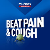 Mucinex ayuda a aliviar dolor y fiebre asociados con resfriado.