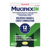 Mucinex DM 12hr: caja del producto para tos y congestión.