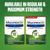 Tabletas blancas de Mucinex DM listas para uso.