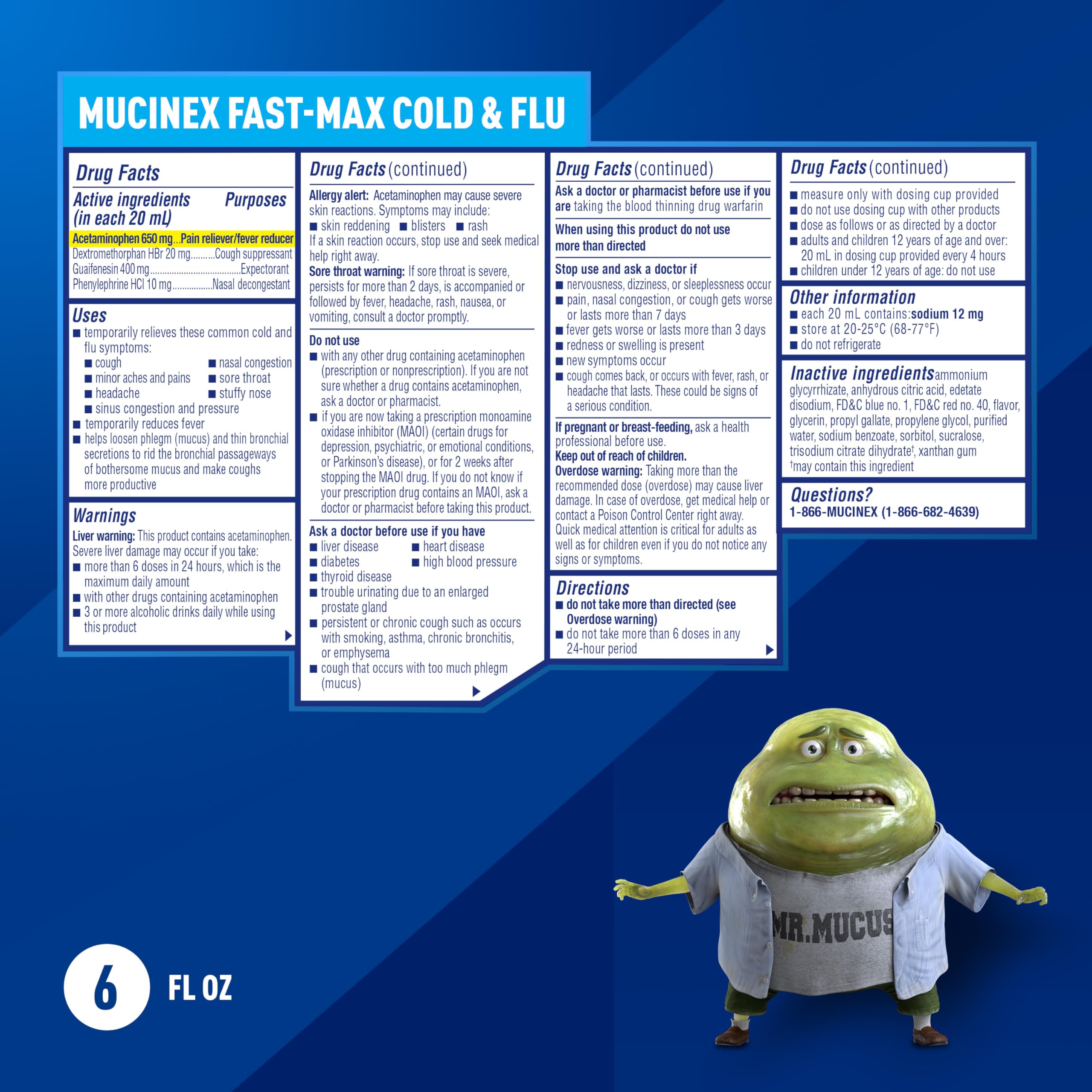 Mucinex Fast-Max, caja-envase, diseño claro para decisiones rápidas.