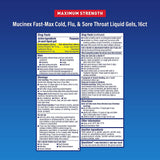 Mucinex Fast-Max caja-estuche, empaque para resfriado y gripe
