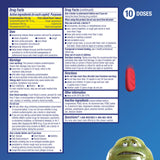 Etiqueta de Mucinex Fast-Max Caplets con instrucciones para adultos.