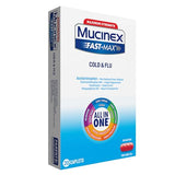 Mucinex Fast-Max Caplets en blister para uso en casa.