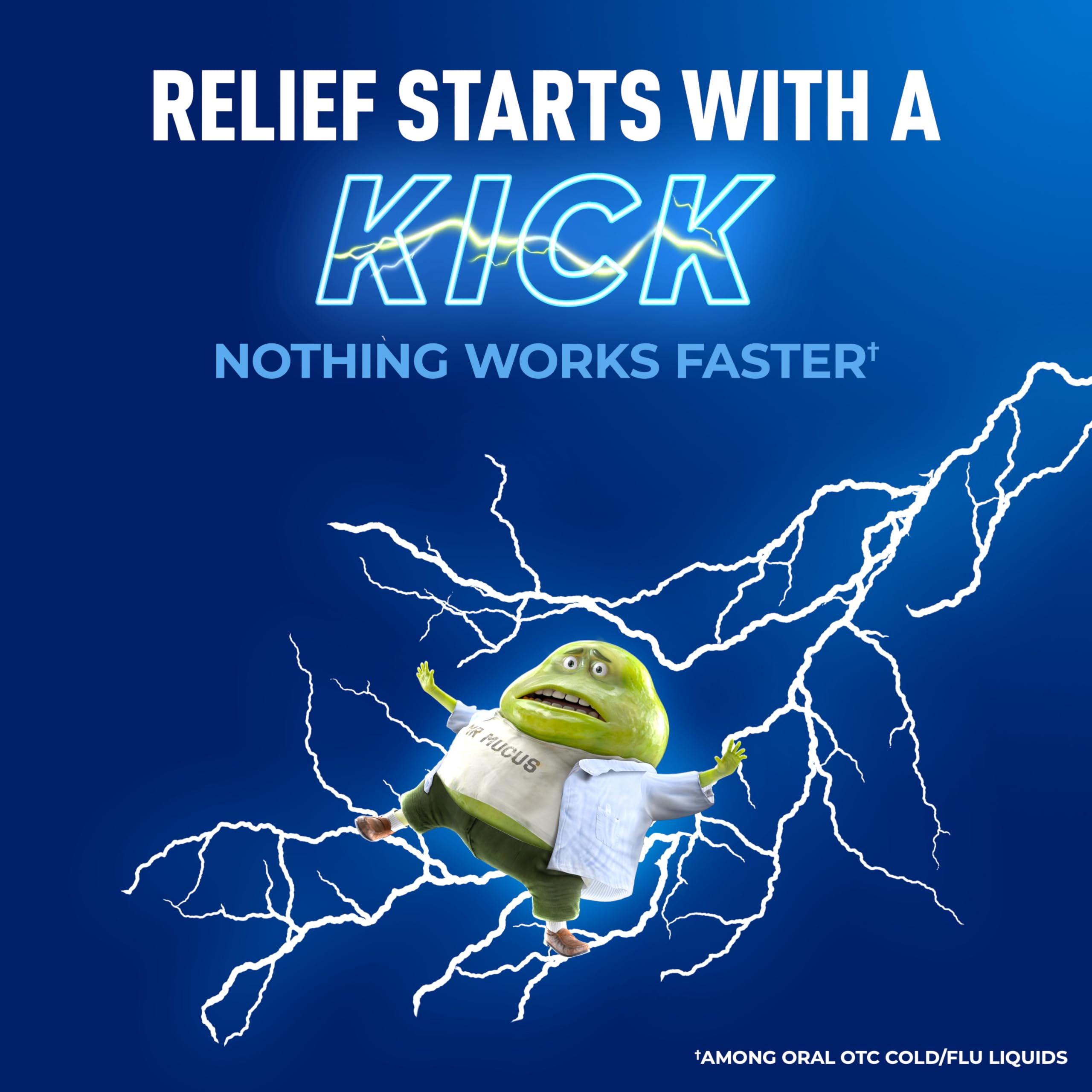 Mucinex Fast-Max Kickstart, caja del producto, presentación compacta para casa.