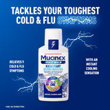 Mucinex Fast-Max Kickstart, etiqueta frontal, guía de uso para adultos.