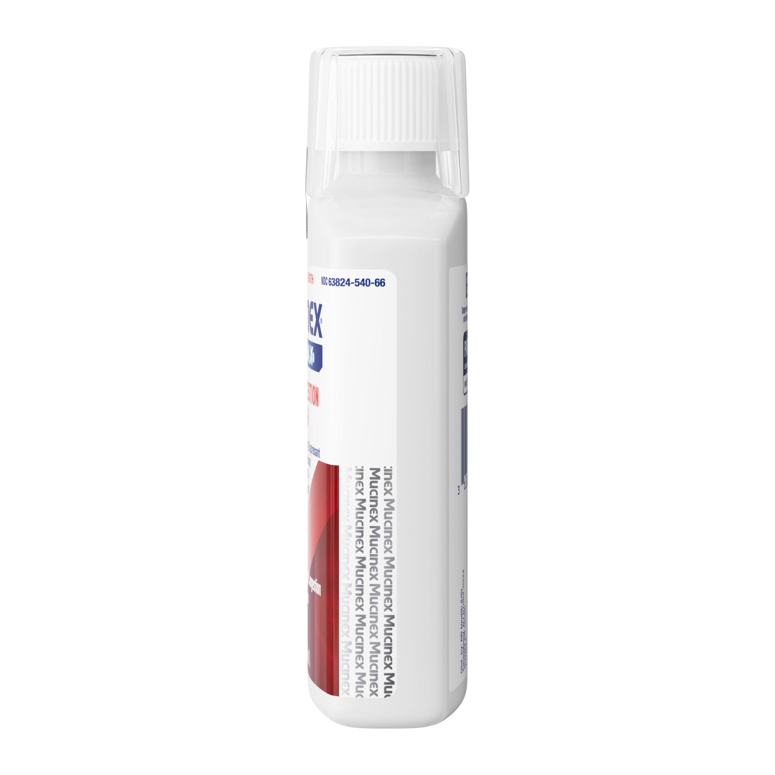Estantería con Mucinex Fast-Max en farmacia
