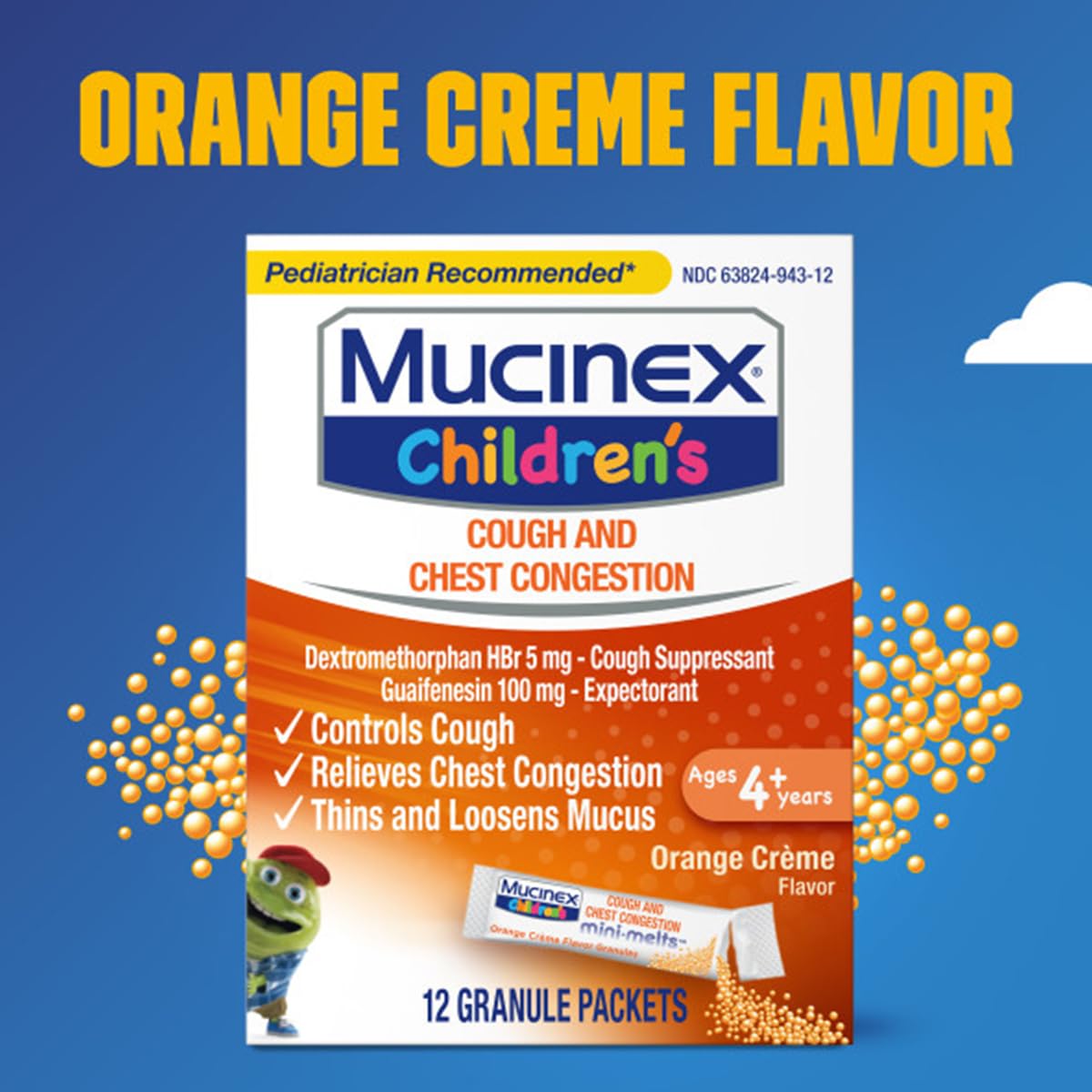 Uso rápido de Mucinex Niños Mini-Melts para tos y congestión