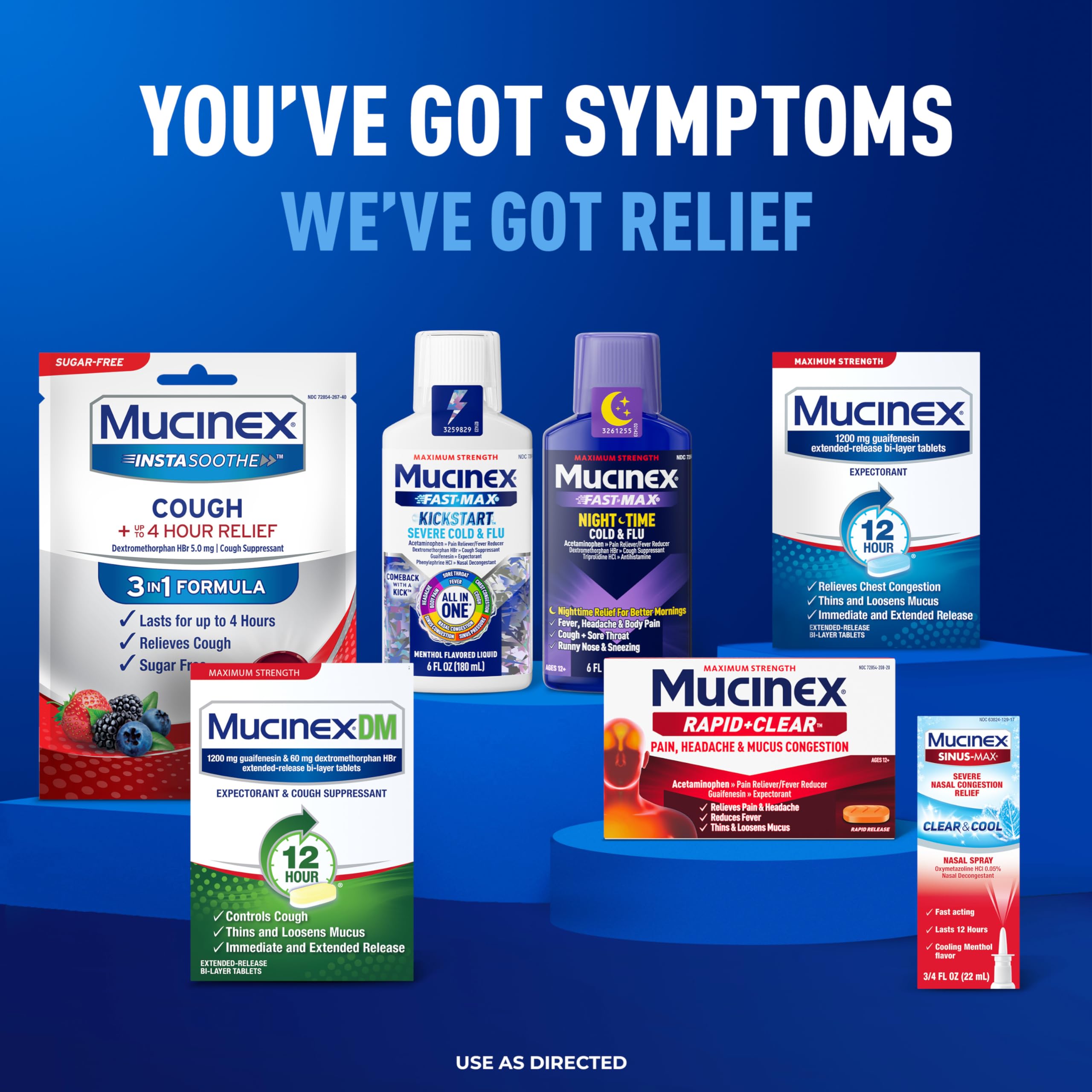 Combo dúo Mucinex Rapid Clear y Sinus Max Clear & Cool