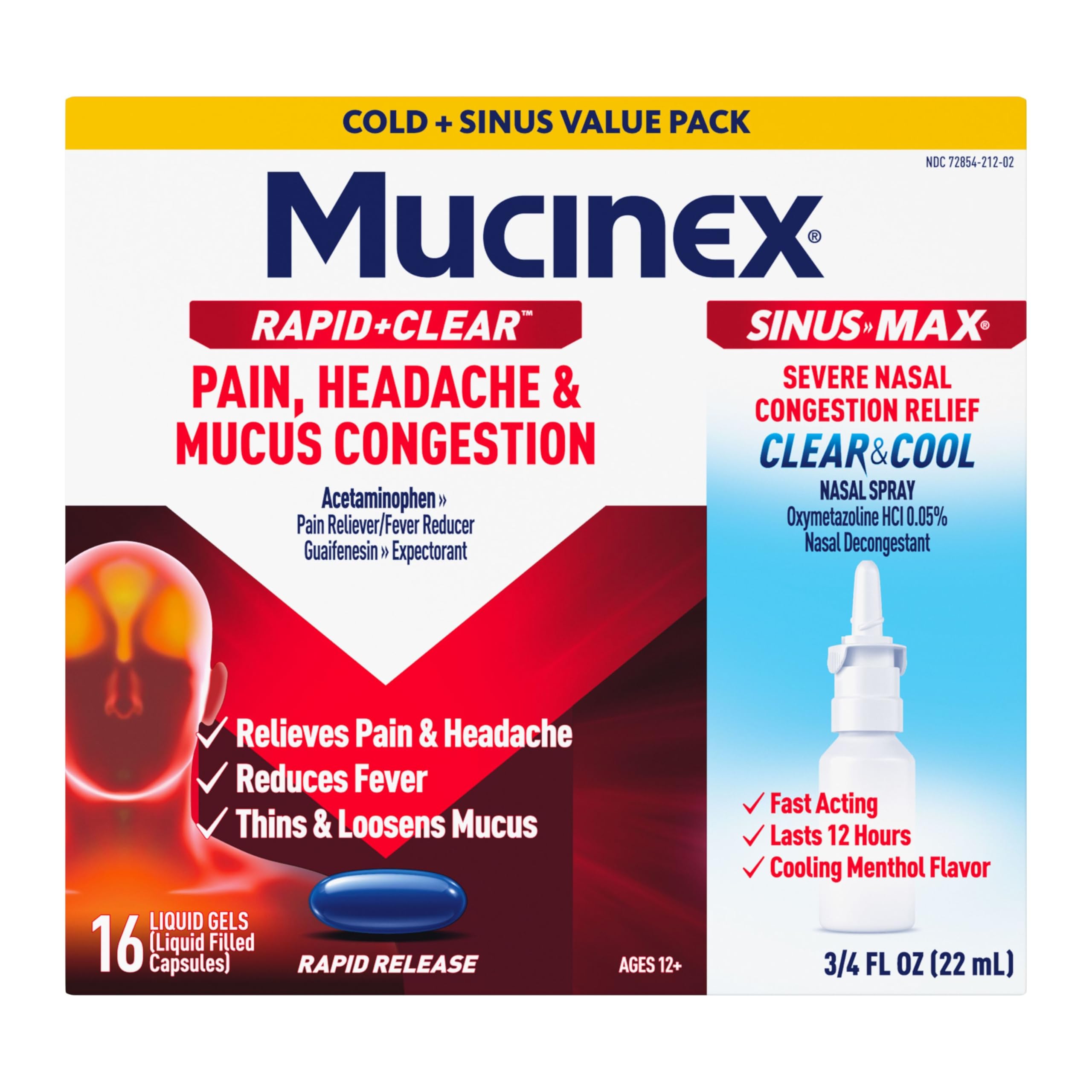 Mucinex Rapid Clear geles para alivio de dolor de cabeza